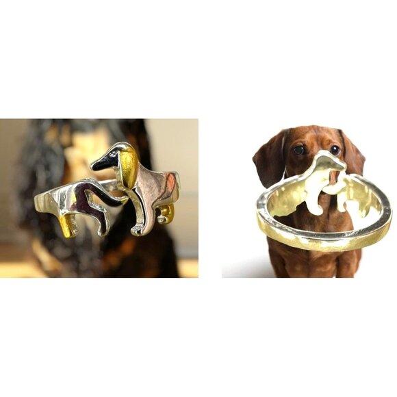 Dachshund Ring Pinkie Pull Apart Doxie Dog Rescue Metals Weiner Doxie We… - Picture 5 of 12